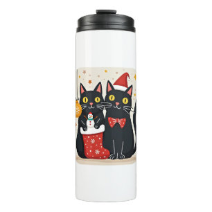 Cats Christmas Retro 50s 60s Xmas (1) Thermal Tumbler