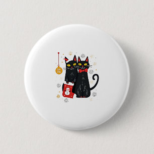 Cats Christmas Retro 50s 60s Xmas (2) 6 Cm Round Badge