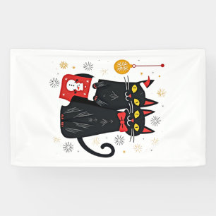 Cats Christmas Retro 50s 60s Xmas (2) Banner