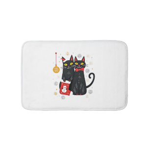 Cats Christmas Retro 50s 60s Xmas (2) Bath Mat