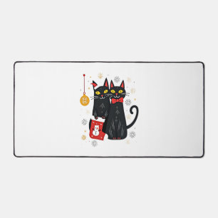 Cats Christmas Retro 50s 60s Xmas (2) Desk Mat