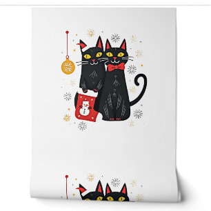 Cats Christmas Retro 50s 60s Xmas (2) Wallpaper