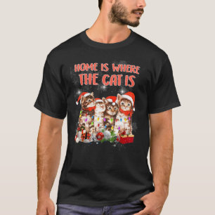 Cats Christmas Tree Home Is Where My Cat Is T-Shirt