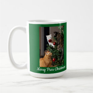 Cats Christmas Tree, Image Names Text, Customize,  Coffee Mug