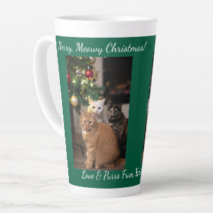 Cats Christmas Tree, Image Names Text, Customize, Latte Mug