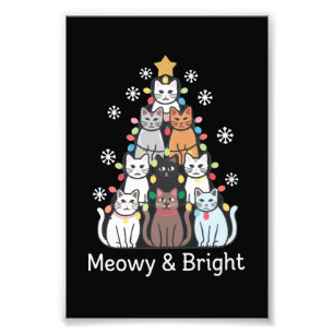 Cats Christmas Tree Meowy Bright Cute Xmas Photo Print