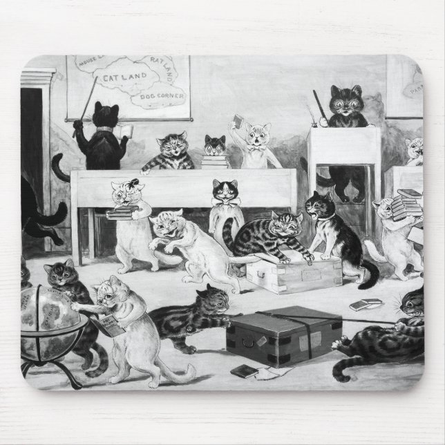 Cats Classroom Discipline, Louis Wain Mouse Pad (Front)