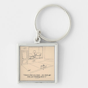 Cats Clawing Furniture Key Ring