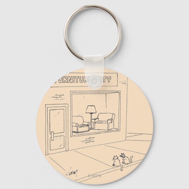 Cats Clawing Furniture Key Ring (Front)
