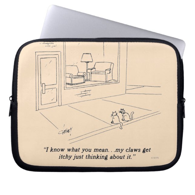 Cats Clawing Furniture Laptop Sleeve (Front)