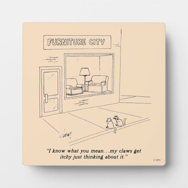 Cats Clawing Furniture Plaque (Front)