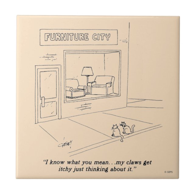 Cats Clawing Furniture Tile (Front)