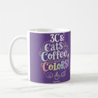 Cats Coffee and Colours Mug
