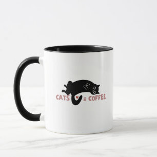 'Cats & Coffee' Cat Lovers Cat Moms Pet Sitters Mug
