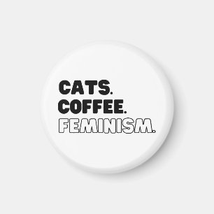 Cats Coffee Feminism Magnet