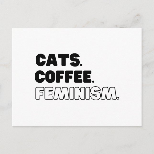Cats Coffee Feminism Postcard (Front)