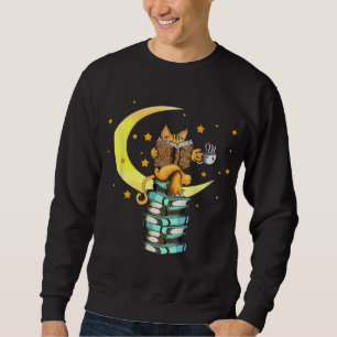 Cats Coffee Reading Kat Books Read Stubenter Kitte Sweatshirt