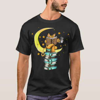 Cats Coffee Reading Kat Books Read Stubenter Kitte T-Shirt
