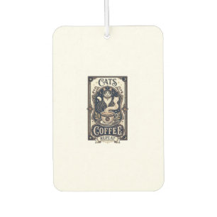 Cats Coffee Repeat Cat Coffee Vintage Vector Art S Car Air Freshener
