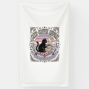 Cats Coffee Repeat Cat Tea Leaves Coffee Fortune R Banner