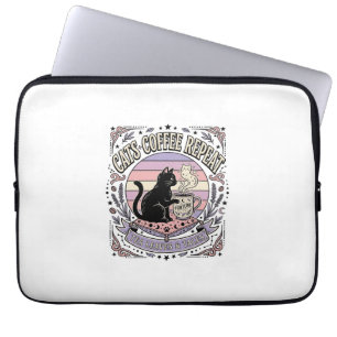 Cats Coffee Repeat Cat Tea Leaves Coffee Fortune R Laptop Sleeve