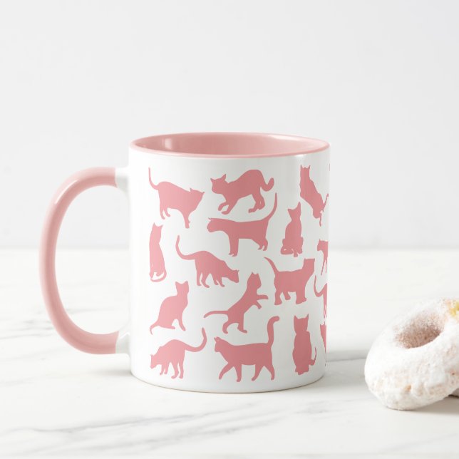 Cats Colour Pink Mug (With Donut)