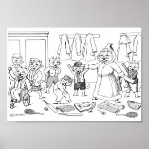 Cats (Colouring Picture), Louis Wain Poster