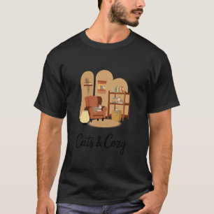 Cats & Cosy Peaceful Living Room Decor T-Shirt