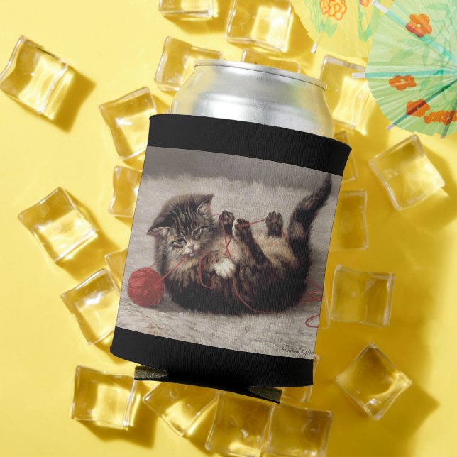 Cat's Cradle, A Cat Playing Ball of Yarn Can Cooler (In Situ Summer)