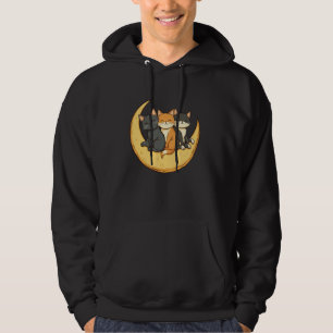 Cats Crescent Moon Cute Cat Lover Hoodie