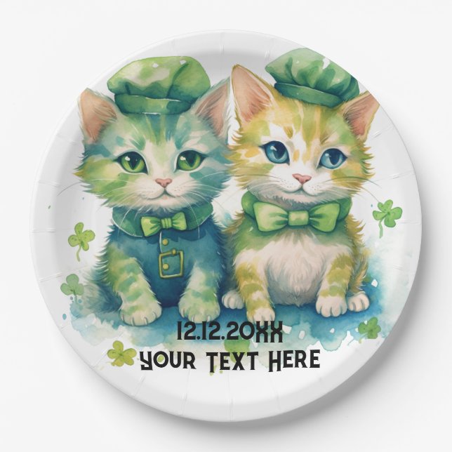 Cats custom txt paper plate (Front)