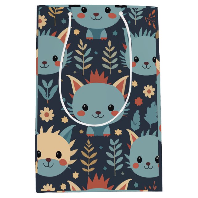 cats cute cartoon pattern medium gift bag (Front)