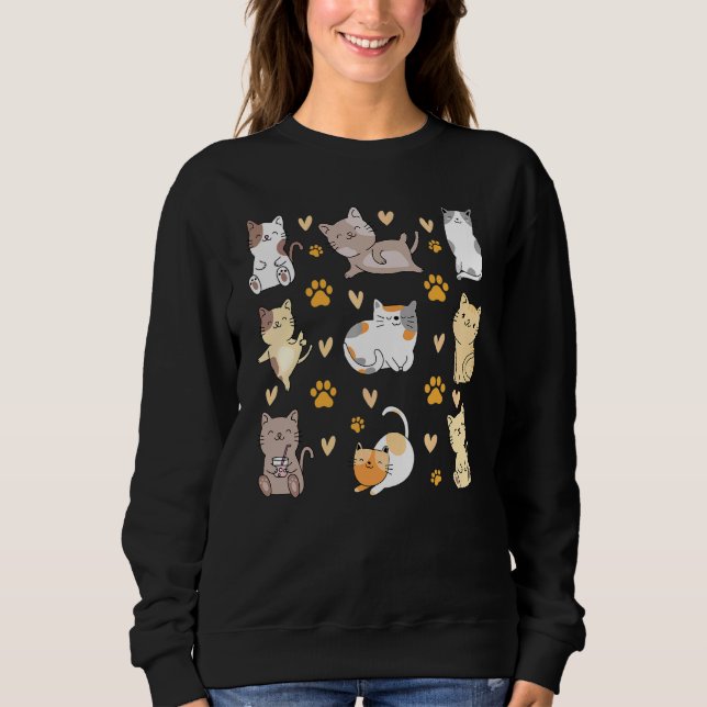 Cats Cute Cat  Cat Owner Many Cats I Cute Cats Sweatshirt (Front)