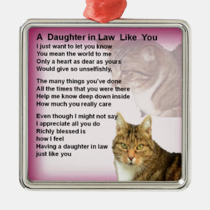 Cats  Daughter in Law Poem Metal Tree Decoration