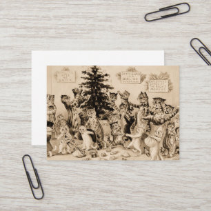 Cats Decorating Christmas Tree by Louis Wain Business Card