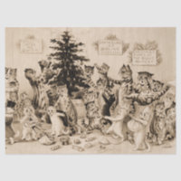 Cats Decorating Christmas Tree by Louis Wain