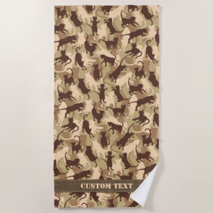 Cats Desert Camouflage Beach Towel