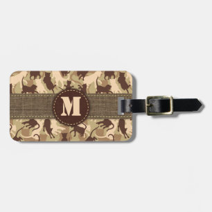 Cats Desert Camouflage Luggage Tag