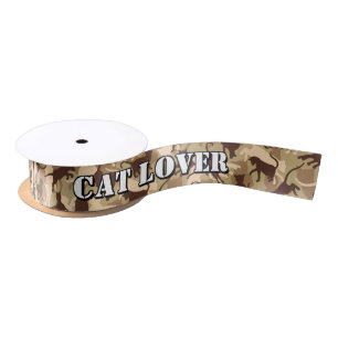 Cats Desert Camouflage Satin Ribbon