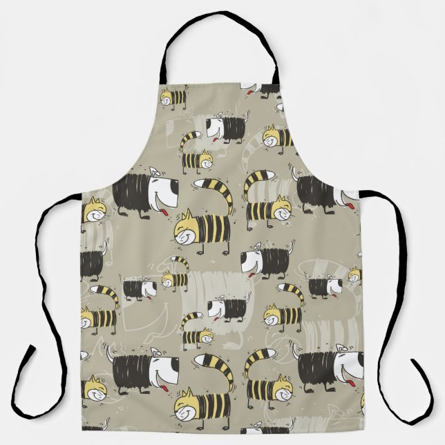 Cats & Dogs: Funny Seamless Texture Apron (Front)