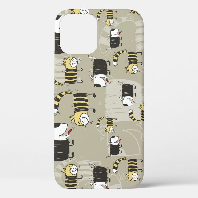 Cats & Dogs: Funny Seamless Texture Case-Mate iPhone Case (Back)