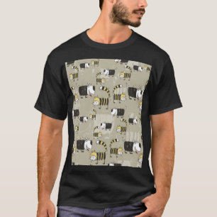 Cats & Dogs: Funny Seamless Texture T-Shirt