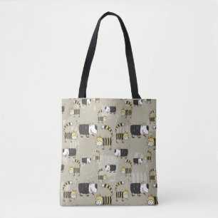 Cats & Dogs: Funny Seamless Texture Tote Bag