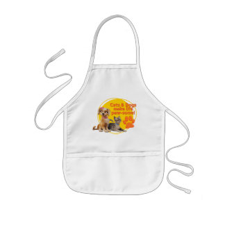 Cats & Dogs Make Life Paw-some! Kids Apron