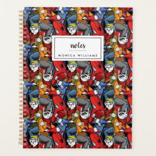 Cats & Dogs Scooter Pattern   Add Your Name Planner