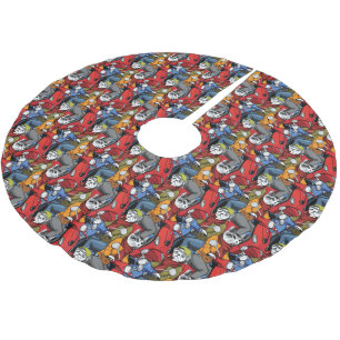 Cats & Dogs Scooter Pattern Brushed Polyester Tree Skirt