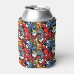 Cats & Dogs Scooter Pattern Can Cooler