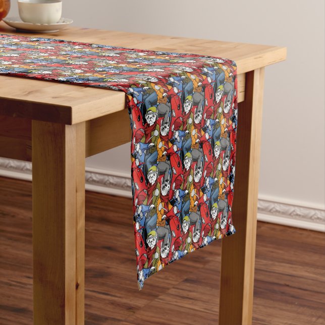 Cats & Dogs Scooter Pattern Short Table Runner (In Situ)