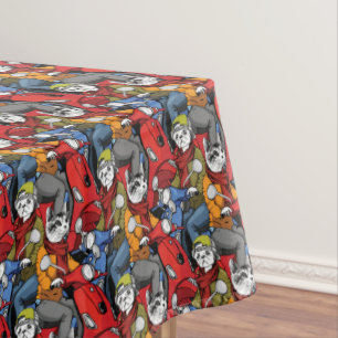 Cats & Dogs Scooter Pattern Tablecloth