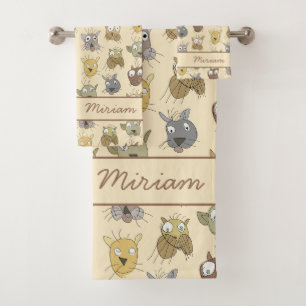 Cats Doodle Bath Towel Set